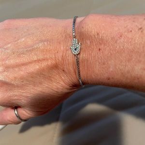 Silver Hamsa adjustable bracelet